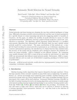 Automatic Model Selection for Neural Networks