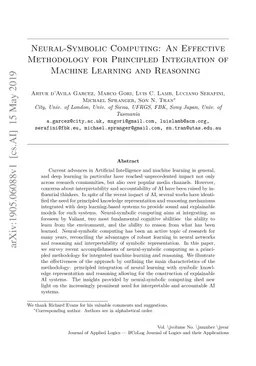 Neural-Symbolic Computing: An Effective Methodology for Principled
  Integration of Machine Learning and Reasoning