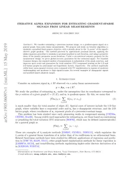 Iterative Alpha Expansion for estimating gradient-sparse signals from
  linear measurements