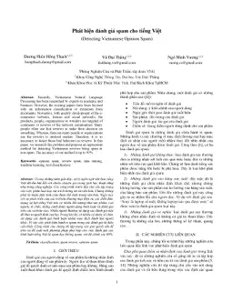 Detecting Vietnamese Opinion Spam