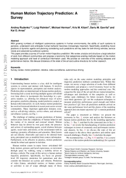 Human Motion Trajectory Prediction: A Survey