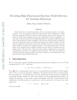 Revisiting High Dimensional Bayesian Model Selection for Gaussian
  Regression