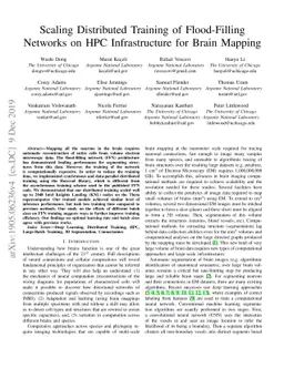 Scaling Distributed Training of Flood-Filling Networks on HPC
  Infrastructure for Brain Mapping