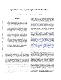 Spectral Clustering of Signed Graphs via Matrix Power Means