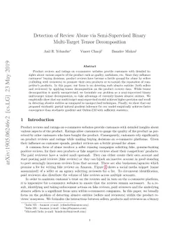 Detection of Review Abuse via Semi-Supervised Binary Multi-Target Tensor
  Decomposition