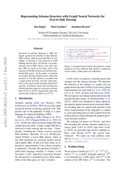 Representing Schema Structure with Graph Neural Networks for Text-to-SQL
  Parsing