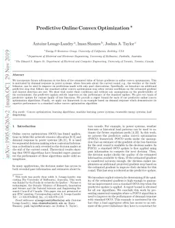 Predictive Online Convex Optimization