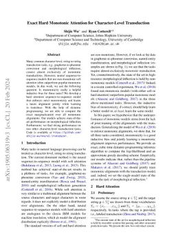 Exact Hard Monotonic Attention for Character-Level Transduction