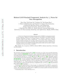 Relaxed 2-D Principal Component Analysis by $L_p$ Norm for Face
  Recognition