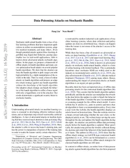 Data Poisoning Attacks on Stochastic Bandits