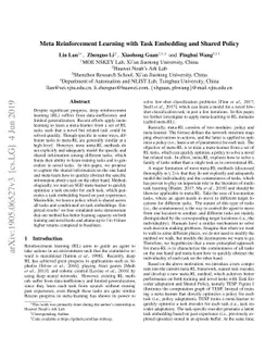 Meta Reinforcement Learning with Task Embedding and Shared Policy