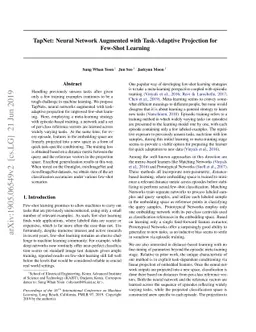 TapNet: Neural Network Augmented with Task-Adaptive Projection for
  Few-Shot Learning