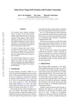 Joint Source-Target Self Attention with Locality Constraints