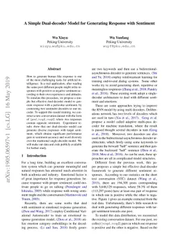 A Simple Dual-decoder Model for Generating Response with Sentiment