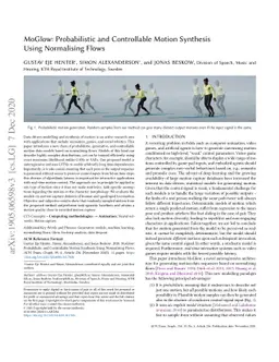 MoGlow: Probabilistic and controllable motion synthesis using
  normalising flows