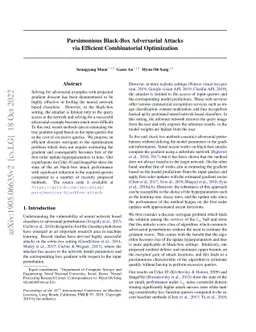 Parsimonious Black-Box Adversarial Attacks via Efficient Combinatorial
  Optimization