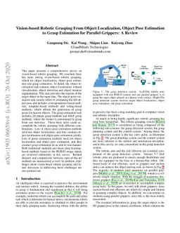 Vision-based Robotic Grasping From Object Localization, Object Pose
  Estimation to Grasp Estimation for Parallel Grippers: A Review