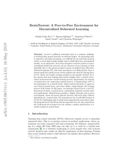 BrainTorrent: A Peer-to-Peer Environment for Decentralized Federated
  Learning