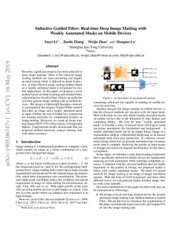 Inductive Guided Filter: Real-time Deep Image Matting with Weakly
  Annotated Masks on Mobile Devices