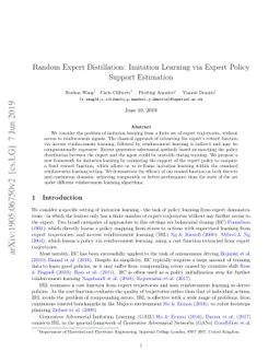 Random Expert Distillation: Imitation Learning via Expert Policy Support
  Estimation