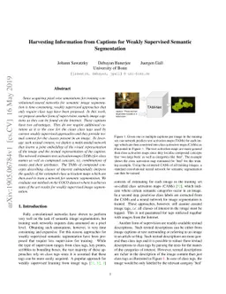 Harvesting Information from Captions for Weakly Supervised Semantic
  Segmentation