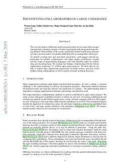 Identifying collaborators in large codebases