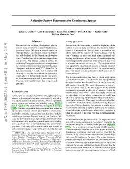 Adaptive Sensor Placement for Continuous Spaces
