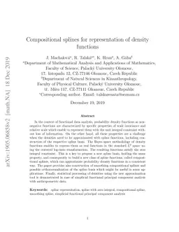 Compositional splines for representation of density functions