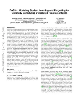 DAS3H: Modeling Student Learning and Forgetting for Optimally Scheduling
  Distributed Practice of Skills