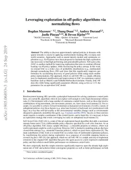 Leveraging exploration in off-policy algorithms via normalizing flows