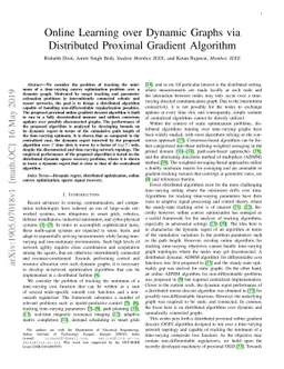 Online Learning over Dynamic Graphs via Distributed Proximal Gradient
  Algorithm