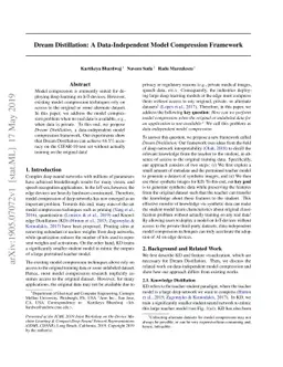 Dream Distillation: A Data-Independent Model Compression Framework
