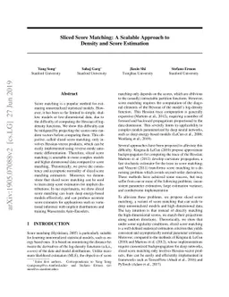Sliced Score Matching: A Scalable Approach to Density and Score
  Estimation