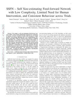 SSFN -- Self Size-estimating Feed-forward Network with Low Complexity,
  Limited Need for Human Intervention, and Consistent Behaviour across Trials