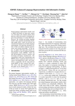 ERNIE: Enhanced Language Representation with Informative Entities