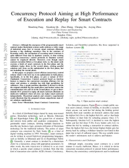 Concurrency Protocol Aiming at High Performance of Execution and Replay
  for Smart Contracts