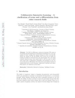Collaborative Interactive Learning -- A clarification of terms and a
  differentiation from other research fields