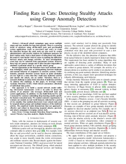 Finding Rats in Cats: Detecting Stealthy Attacks using Group Anomaly
  Detection