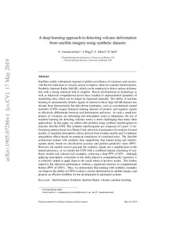 A deep learning approach to detecting volcano deformation from satellite
  imagery using synthetic datasets