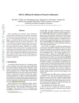 EENA: Efficient Evolution of Neural Architecture