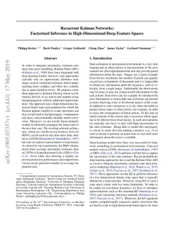 Recurrent Kalman Networks: Factorized Inference in High-Dimensional Deep
  Feature Spaces