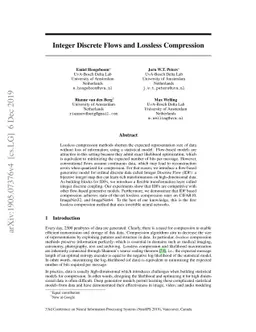 Integer Discrete Flows and Lossless Compression