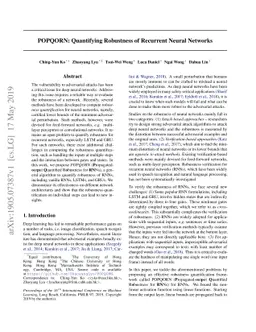 POPQORN: Quantifying Robustness of Recurrent Neural Networks