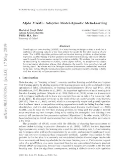 Alpha MAML: Adaptive Model-Agnostic Meta-Learning