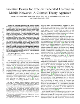 Incentive Design for Efficient Federated Learning in Mobile Networks: A
  Contract Theory Approach