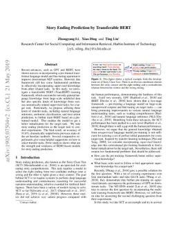 Story Ending Prediction by Transferable BERT