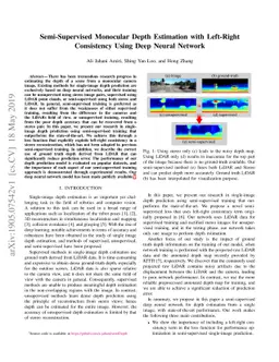 Semi-Supervised Monocular Depth Estimation with Left-Right Consistency
  Using Deep Neural Network