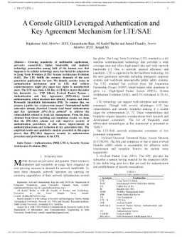 A Console GRID LA Console GRID Leveraged Authentication and Key
  Agreement Mechanism for LTE/SAE
