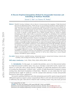 A Discrete Empirical Interpolation Method for Interpretable Immersion
  and Embedding of Nonlinear Manifolds