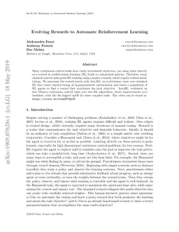 Evolving Rewards to Automate Reinforcement Learning